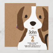 Cute Dog Birthday Kaart, Personalize Dog Birthday Kaart (Voorkant / Achterkant)