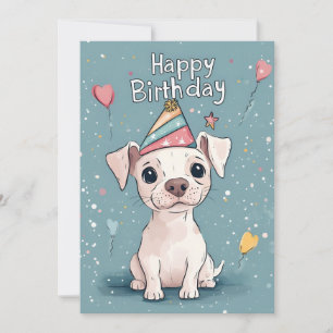 Cute Dog Birthday Party Kaart
