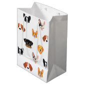 Cute Dog Birthday Party Medium Cadeauzakje (Voorkant Gekanteld)