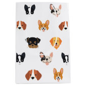 Cute Dog Birthday Party Medium Cadeauzakje (Voorkant)