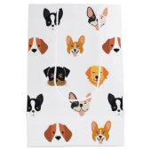 Cute Dog Birthday Party Medium Cadeauzakje (Achterkant)