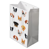 Cute Dog Birthday Party Medium Cadeauzakje (Achterkant Gekanteld)
