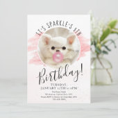 Cute Dog Birthday Party | Sparkle the Tiny Chi Kaart (Staand voorkant)