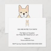 Cute Dog. Bleke Cream French Bulldog. Kaart (Voorkant / Achterkant)