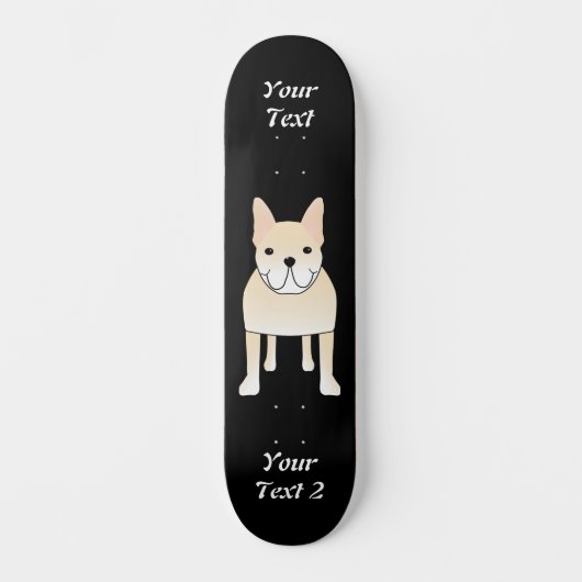 Cute Dog. Bleke Cream French Bulldog. Persoonlijk Skateboard (Voorkant)