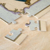 Cute Dog Blue Cushion reproductie Legpuzzel (Zijkant)