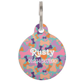 Cute dog bone motif pet ID label Huisdierpenning