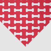 Cute Dog Bone Pattern - Red Personalized Tissuepapier (Detail)