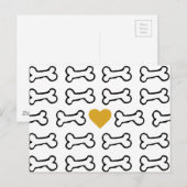 Cute Dog Bone w Heart of Gold Briefkaart (Voorkant / Achterkant)