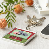 Cute Dog Bowl Design Pet Photo Sleutelhanger (Zijkant)