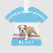 Cute Dog Bulldog Puppy Photo met kerstmis Ornament (achterkant)