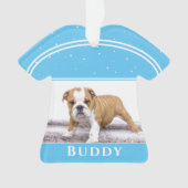 Cute Dog Bulldog Puppy Photo met kerstmis Ornament (voorkant)