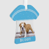 Cute Dog Bulldog Puppy Photo met kerstmis Ornament (voorkant)