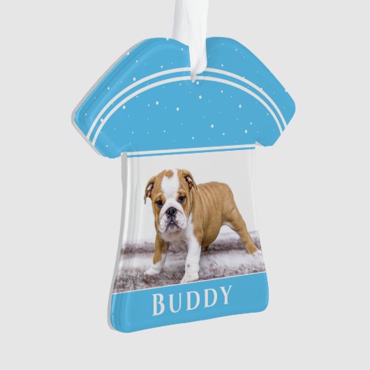 Cute Dog Bulldog Puppy Photo met kerstmis Ornament (voorkant)