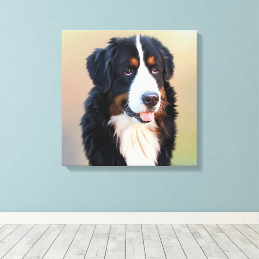 Cute Dog Canvas Afdruk (Insitu (Houten vloer))