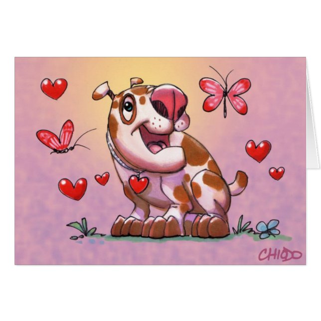 Cute Dog Card (Voorkant Horizontaal)