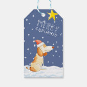 Cute Dog Cartoon - Merry kerstcadeau Label Cadeaulabel (Achterkant)