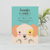 Cute Dog Cartoon Puppy Kids Birthday Kaart (Staand voorkant)