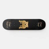 Cute Dog Cartoon. Red Bulldog. Persoonlijk Skateboard (Horizontaal)