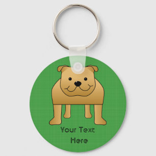 Cute Dog Cartoon. Red Bulldog. Sleutelhanger
