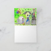 Cute Dog, Cat and Mouse Kerstmis Wenskaart Feestdagen Kaart (Binnen)