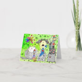 Cute Dog, Cat and Mouse Kerstmis Wenskaart Feestdagen Kaart (Voorkant)