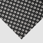 Cute Dog Cat Animal Black Pet Paw Print Patroon Tissuepapier (Detail)
