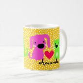 Cute Dog & Cat & Heart Koffiemok (Voorkant rechts)