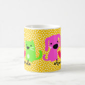 Cute Dog & Cat & Heart Koffiemok (Center)