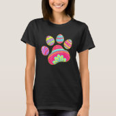 Cute Dog Cat Paw Easter Egg Girls Womens T-shirt (Voorkant)