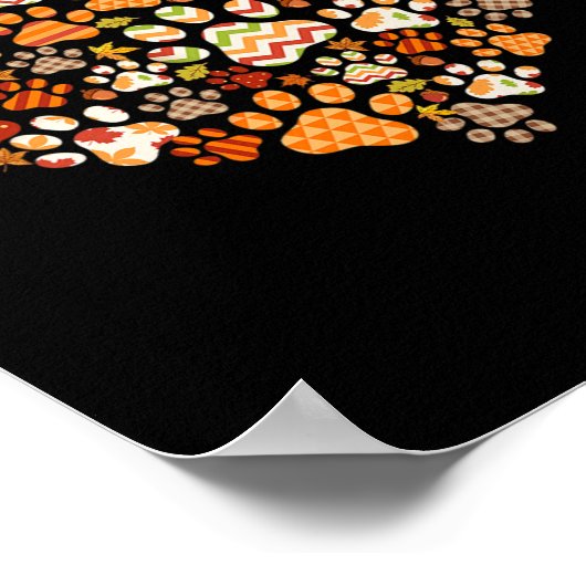 Cute Dog Cat Paw Print Pumpkin Autumn Leaf Herfst (Hoek)