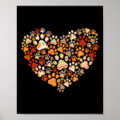 Cute Dog Cat Paw Print Pumpkin Autumn Leaf Herfst (Voorkant)