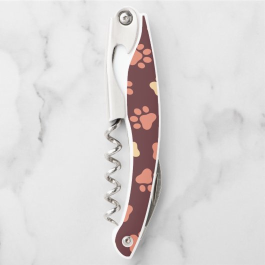 Cute Dog & Cat Paws Pattern, Pet Lovers Gift Kurkentrekker (Voorkant)