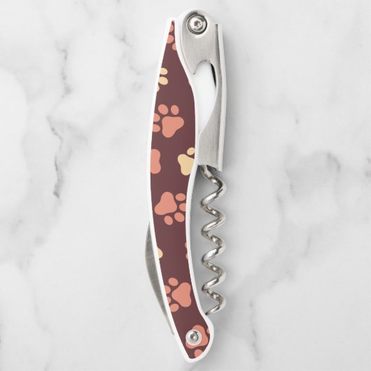 Cute Dog & Cat Paws Pattern, Pet Lovers Gift Kurkentrekker (Achterkant)