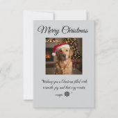 “Cute Dog Christmas Card – Santa Hat Holiday Greet Bedankkaart (Voorkant)