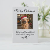 “Cute Dog Christmas Card – Santa Hat Holiday Greet Bedankkaart (Staand voorkant)