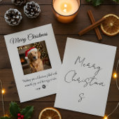 “Cute Dog Christmas Card – Santa Hat Holiday Greet Bedankkaart