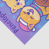 Cute Dog Christmas Pawlidays Blue Purple Kawaii Tissuepapier (Detail)