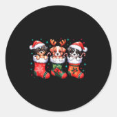 Cute Dog Christmas Santa Funny Christmas Xmas Dog  Ronde Sticker (Voorkant)