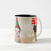 Cute Dog Christmas  Tweekleurige Koffiemok (Voorkant rechts)