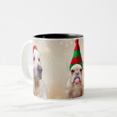 Cute Dog Christmas  Tweekleurige Koffiemok (Voorkant links)