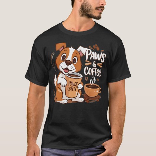 Cute Dog Coffee Lover For Coffee And Dog Lovers T-shirt (Voorkant)