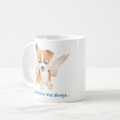 Cute Dog Coffee Mok met Angel Wings (Voorkant links)