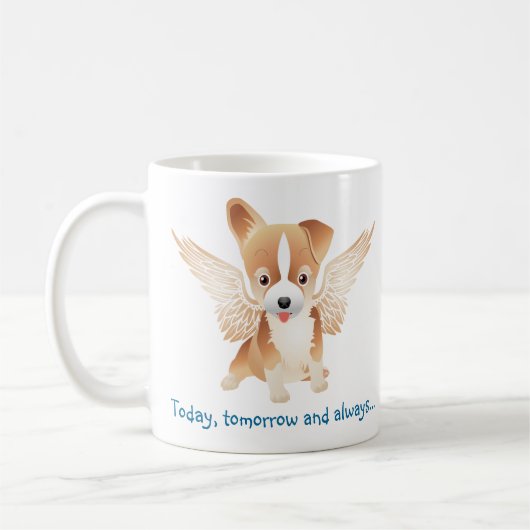 Cute Dog Coffee Mok met Angel Wings (Links)