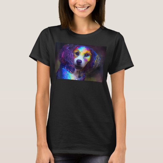 Cute Dog colorful gems dog T-shirt (Voorkant)