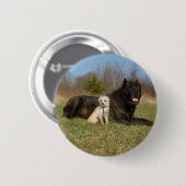 Cute Dog Couple Ronde Button 5,7 Cm (Voorkant /achterkant)