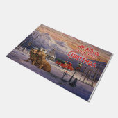 Cute Dog Couples Mat, kerstdecoratie Deurmat (Schuin)