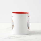 Cute Dog Custom Single Initiaal Red Kerstmis Mok (Midden)