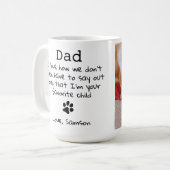 Cute Dog Dad Custom Pet Photo Fathers Day Koffiemok (Voorkant links)
