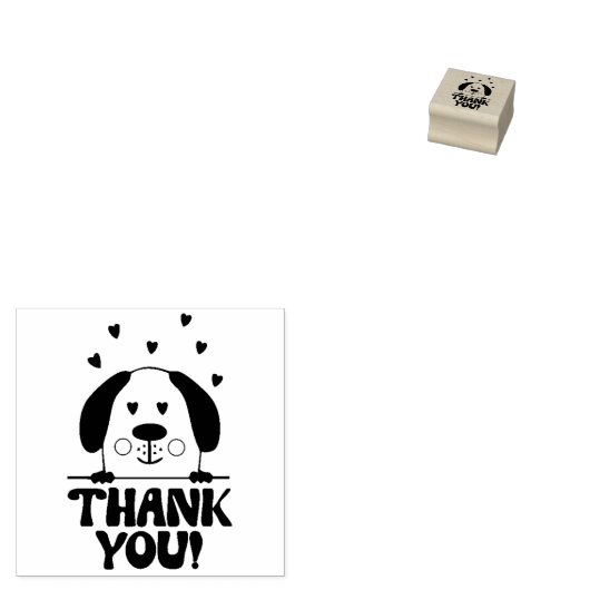 Cute Dog Dank u, Kleine Onderneming Rubberstempel (Gestempeld)